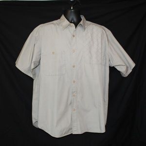 Orvis Mens Shirt Sz L Long Sleeve Vented Zippers